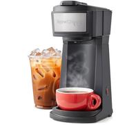 HyperChiller EHC210N - Cafetera helada/caliente, K-Cup o café molido, 8, 10 o 12 onzas, soporte extraíble para K-Cup y filtro de malla reutilizable, bandeja de goteo, negro/acero inoxidable