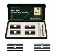 Hypergiant T316 Tornillos de acero inoxidable para diestros e izquierdos para postes de madera de 0.12 pulgadas, kit de barandilla de cable de cubierta para cubiertas con llave (120, negro)