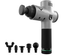 Hyperice Dispositivo de masaje de percusión de mano hipervolt, con deslizamiento silencioso, 3 niveles de velocidad, 5 cabezales intercambiables.