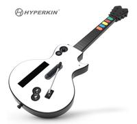 Hyperkin Hyper Strummer Wii - Controlador de guitarra inalámbrico compatible con juegos de Guitar Hero y Rock Band (excluyendo Rock Band 1) con correa