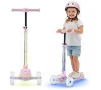 HyperMotion Becky - Patinete de Triciclo para niños de 3 a 8 años con iluminación LED RGB, Altura Regulable