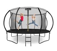 Hypermotion Cama Elástica para Niños Exterior hasta 150 kg - Trampolín de Jardín 244/305/366/430/487 cm con Red de Seguridad - Secado Rápido y Resistente al Agua