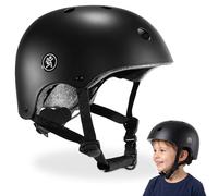HyperMotion Casco Infantil Negro Talla S 46-56 cm Ajustable para Bicicleta, Patinete y Monopatín