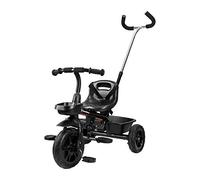 HyperMotion Triciclo para niños con Mango de Control para Padres, Cinturones de Seguridad, sillín cómodo, Ruedas Anchas, Tobi Vector Primera Bicicleta para niños, Color Negro