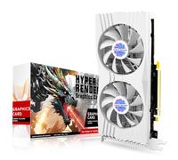 HyperRender RX 580 - Tarjeta gráfica de 8 GB 2048SP DDR5 de 256 bits para PC de juegos, PCIE 3.0, ventiladores de congelación doble, tarjeta de video para computadora con HDMI/DP/puertos (blanco)