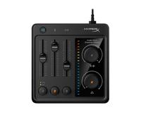 HyperX Audio Mixer - Mezclador de audio para streaming, gaming, control de volumen, alimentación Phantom 48v, incluye cables XLR, USB, 3.5mm, Negro