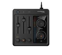 HyperX Audio Mixer - Mezclador de audio para streaming, gaming, control de volumen, alimentación Phantom 48v, incluye cables XLR, USB, 3.5mm, Negro