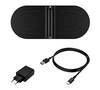 HyperX ChargePlay Base - Cargador Inalámbrico Certificado Compatible con Qi - con dos bases para cargar dos dispositivos, Indicador de carga (Enchufe EU)