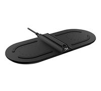 HyperX ChargePlay Base Cargador Inalámbrico Qi Dual, Certificación Qi, Doble Tapete de Carga Inalámbrica, Indicador de Carga, Adaptador de Pared, HX-CPBS-A