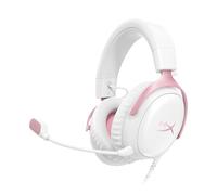HyperX Cloud III - Auriculares Gaming con Cable, PC, PS5, Xbox, Drivers 53 mm, DTS, Marco Resistente, micrófono 10mm, USB-C, USB-A, Blanco-Rosa