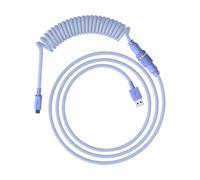 HyperX Coiled Cable - Cable en espiral para teclados, PET y nailon tejido, 1.37 metros, PC, conexión USB-C a USB-A, personalización y orden, Morado
