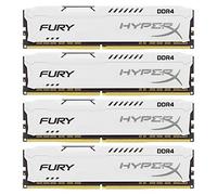 HyperX Fury - Memoria RAM de 32 GB (DDR4, Kit 4 x 8 GB, 2666 MHz, CL16, DIMM XMP, HX426C16FW2K4/32) Color Blanco