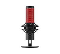 HyperX Quadcast 2 - Micrófono USB para gaming, streaming, podcast, cuatro patrones polares, controles, LED, antivibración, para PC, PS4, PS5 y Mac, Negro y Rojo