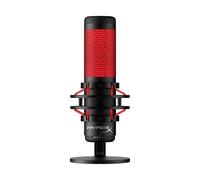 HyperX QuadCast - Micrófono de condensador USB, soporte de choque antivibración, cuatro patrones polares, filtro pop, control de ganancia, para PC, PS4, PS5 y Mac, Negro y Rojo