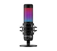 HyperX QuadCast S - Micrófono de condensador USB, iluminación RGB, soporte de choque antivibración, cuatro patrones polares, filtro pop, control de ganancia, para PC, PS4, PS5 y Mac, Negro