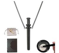 HYPYXUS Collar de cuchara, mini collar de pala de cuchara de polvos desmontable, colgante de joyería de cuchara de respiración portátil de acero inoxidable (Black)