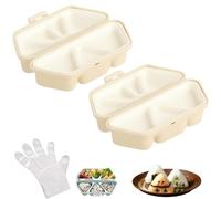 HYPYXUS Stampo Onigiri 6 in 1, stampo triangolare per sushi, stampi triangolari per avvolgere palline di riso e alghe per picnic e conservazione quotidiana del sushi e preparazione (2PcsA)