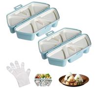 HYPYXUS Stampo Onigiri 6 in 1, stampo triangolare per sushi, stampi triangolari per avvolgere palline di riso e alghe per picnic e conservazione quotidiana del sushi e preparazione (2PcsB)