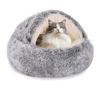 HYQ Cama para Perros pequeños, Camas para Gatos de Interior, Lavable, Cueva Antideslizante para Gatos, Cama calmante para Perros con una Funda con Capucha, Cama extraíble para Perros con Funda para