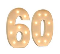 HYQFSAD Marquee Light Up Numbers LED Numbers Light Signs Large Pre-Cut Frame Mosaic Numbers for 18nd 20th 50th Birthday Anniversary Wedding Party DIY Decoration (Color : Number 60, Size : 100cm/3FT)