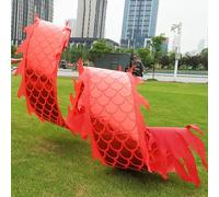 HYQING Cinta de Baile de dragón Rojo con Cabeza de dragón, Serpentina de Fitness fluida y Sedosa, Bandera de Baile con diseño de dragón for Entrenamiento de Gimnasia.(8 m (26 ft))