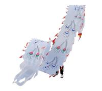 HYQING Cinta de Danza del dragón con Plumas de Pavo Real y POI de dragón, Lavable, de 7,9 m de Largo, con diseño de dragón y Cabeza de dragón, Ideal for Deportes al Aire Libre y Fitness.(White)