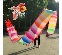 HYQING Cintas giratorias Lavables de dragón arcoíris con diseño de dragón Similar a la Seda, serpentinas cuadradas de Colores for Fitness y Gimnasia.(12 m (39 ft))