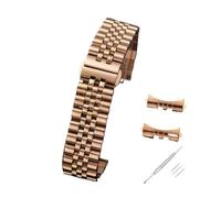 HYQING Correa de reloj, 12 13 14 16 17 18 19 20 21 22 mm Correa de reloj Correa de reloj de acero inoxidable Pulsera de reloj con interfaz de arco hueco(Rose Gold,22mm)
