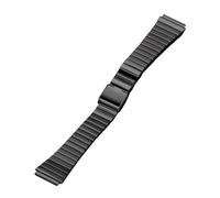HYQING Correa de reloj Correa de metal de acero inoxidable 18 20 mm Correa de reloj ultrafina universal de acero inoxidable Correa de reloj de repuesto(Black,20mm)