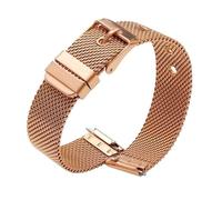 HYQING Correa de reloj de 10 mm, 12 mm, 14 mm, 16 mm, 18 mm, 20 mm y 22 mm, de acero inoxidable, de liberación rápida, correa de reloj con hebilla de pasador universal de cabeza plana(Rose gold,22mm)