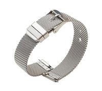HYQING Correa de reloj de 10 mm, 12 mm, 14 mm, 16 mm, 18 mm, 20 mm y 22 mm, de acero inoxidable, de liberación rápida, correa de reloj con hebilla de pasador universal de cabeza plana(Silver,18mm)