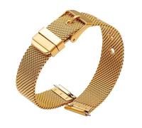 HYQING Correa de reloj de 10 mm, 12 mm, 14 mm, 16 mm, 18 mm, 20 mm y 22 mm, de acero inoxidable, de liberación rápida, correa de reloj con hebilla de pasador universal de cabeza plana(Gold,20mm)