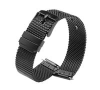 HYQING Correa de reloj de 10 mm, 12 mm, 14 mm, 16 mm, 18 mm, 20 mm y 22 mm, de acero inoxidable, de liberación rápida, correa de reloj con hebilla de pasador universal de cabeza plana(Black,16mm)