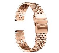 HYQING Correa de reloj de 18, 19, 20, 21, 22, 23, 24, 26, 28 y 30 mm de ancho, correa de reloj de acero inoxidable de lujo de gran tamaño y calidad, correa universal de cabeza plana(Rose gold,20mm)