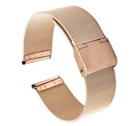 HYQING Correa de reloj de acero inoxidable, 10/12/14/16/18/20/22/24 mm, repuesto universal de correa de metal de acero inoxidable for hombre y mujer(Rose Gold,14mm)