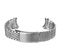 HYQING Correa de reloj de acero inoxidable con extremo curvo, 18, 19 y 20 mm, liberación rápida, accesorio de repuesto for reloj, pulsera(Silver,19mm)
