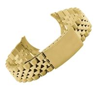 HYQING Correa de reloj de acero inoxidable Correa de reloj con extremo curvo Correa de reloj de acero inoxidable de lujo Accesorios de pulsera 18 mm 19 mm 20 mm 21 mm 22 mm(Gold,20mm)