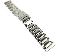 HYQING Correa de reloj de acero inoxidable de calidad con hebilla de mariposa y cabeza plana, correa universal for reloj de 16, 18, 20, 21, 24 y 26 mm(Silver bright,23mm)