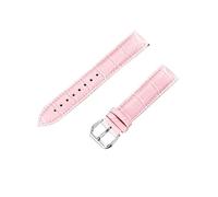 HYQING Correas de reloj 14/16/18/20/22/24 mm Hombres Mujeres Reemplazo de correa de reloj de cuero genuino amigable con la piel de grano de bambú de color(Pink,20mm)