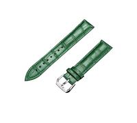HYQING Correas de reloj 14/16/18/20/22/24 mm Hombres Mujeres Reemplazo de correa de reloj de cuero genuino amigable con la piel de grano de bambú de color(Green,24mm)