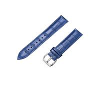 HYQING Correas de reloj 14/16/18/20/22/24 mm Hombres Mujeres Reemplazo de correa de reloj de cuero genuino amigable con la piel de grano de bambú de color(Blue,16mm)