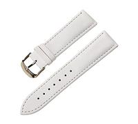 HYQING Correas de reloj 14/16/18/20/22 mm Hombres Mujeres Correa de reloj de cuero genuino suave informal, Correas de reloj amigables con la piel de grano plano for reloj de cuarzo(White,22mm)