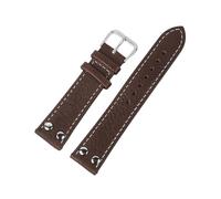 HYQING Correas de reloj 18/19/20/21/22/24 mm Hombres Mujeres Correa de reloj de cuero genuino de grano de lichi con decoración de remaches y pasador de resorte de liberación rápida(Coffee,22mm)
