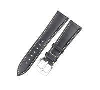HYQING Correas de reloj 18/19/20/21/22/24mm, correa de reloj de cuero encerado con aceite Vintage for hombres y mujeres, correa de reloj de piel de vaca multicapa amigable con la piel(Black,22mm)