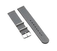 HYQING Correas de reloj 18/20/22/24 mm Correa de reloj de lona tejida con estampado de rayas de varios colores Hebilla plateada Correa de reloj de nailon resistente al desgaste(Gray,24mm)