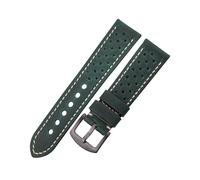 HYQING Correas de reloj 20 mm/22 mm/24 mm Correa de reloj impermeable de cuero de vaca multicapa transpirable vintage for relojes mecánicos(Dark Green-Black,24mm)
