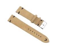 HYQING Correas de Reloj Correa de Reloj de Cuero de Gamuza Vintage de 18/19/20/22/24 mm con Barra de Resorte de liberación rápida(Gray-White Line,20mm)