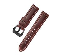 HYQING Correas de reloj Correa de reloj de cuero de vaca encerado con aceite suave de 18/20/22/24/26 mm con barra de resorte de liberación rápida y herramientas de instalación(Red,26mm)