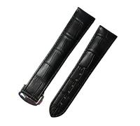 HYQING Correas de reloj Correa de reloj de cuero genuino amigable con la piel de 19/20/21 mm con cierre desplegable de liberación rápida Reemplazo de pulsera de correa de reloj(Blue-Rose Gold,21mm)