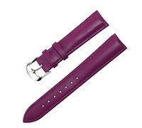 HYQING Correas de reloj Correa de reloj de cuero Hombres Mujeres 22 mm 18 mm 20 mm 16 mm 14 mm 12 mm Correa de relojes Hebilla de metal(Purple,16mm)
